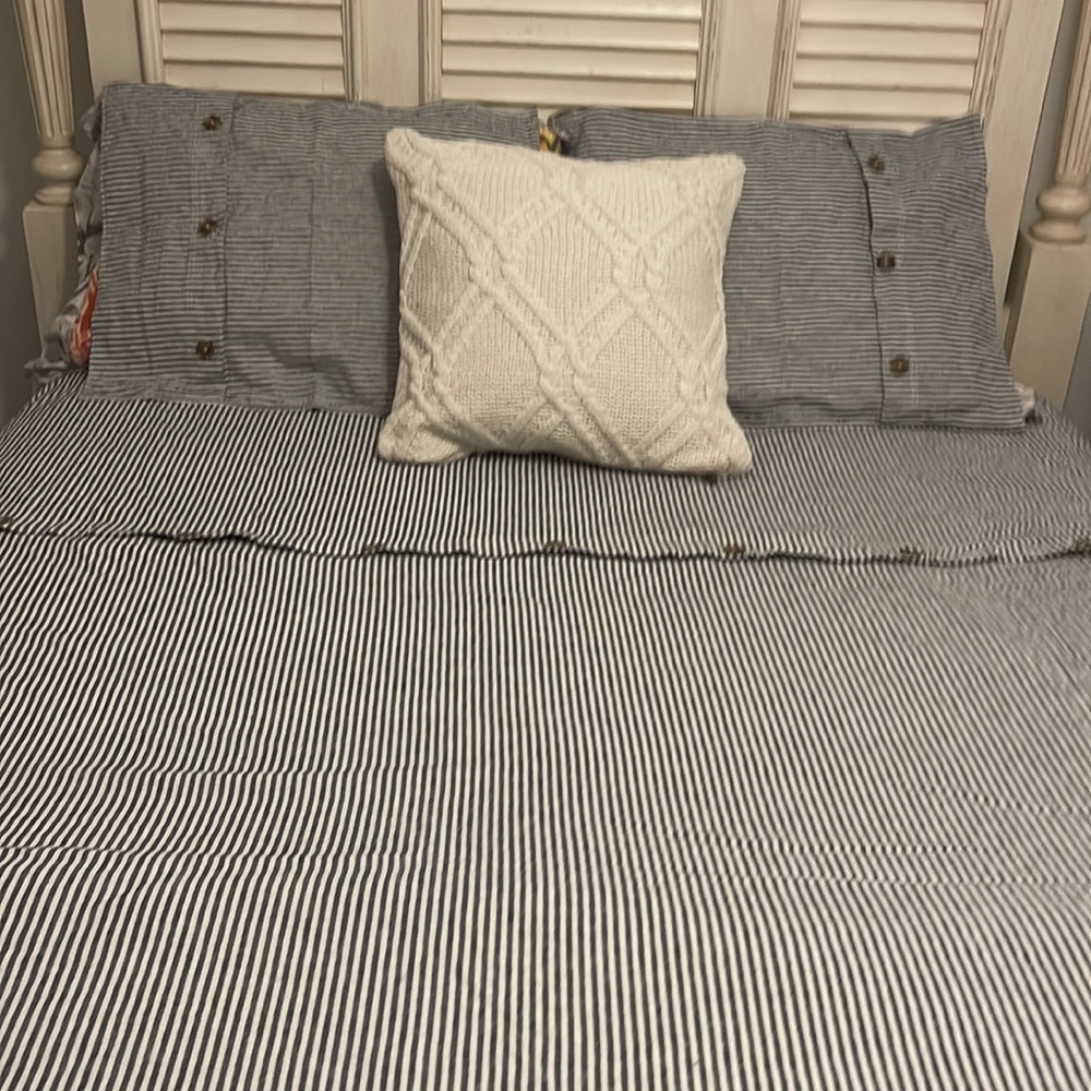 Pottery barn linen blend queen SZ duvet set New! - Picture 2 of 8